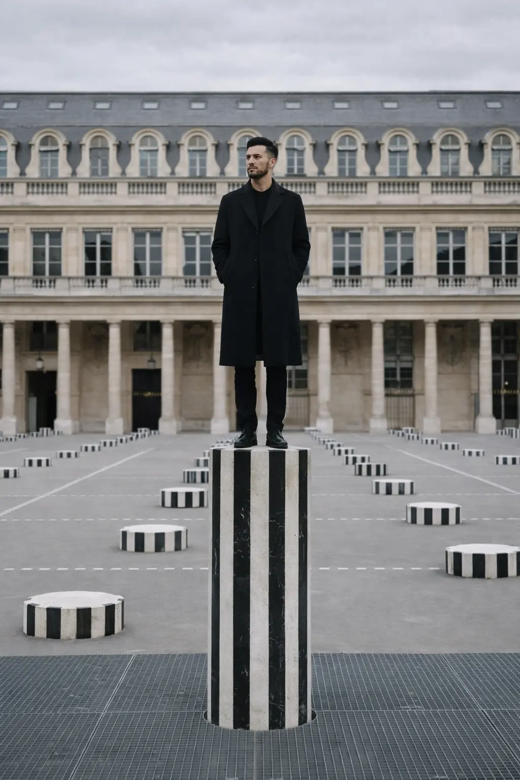 Portrait mode aux Colonnes de Buren au Palais Royal